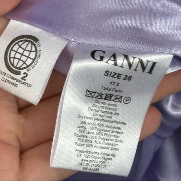 Ganni Fenn Boucle Wrap Coat Lavender - Picture 3 of 4